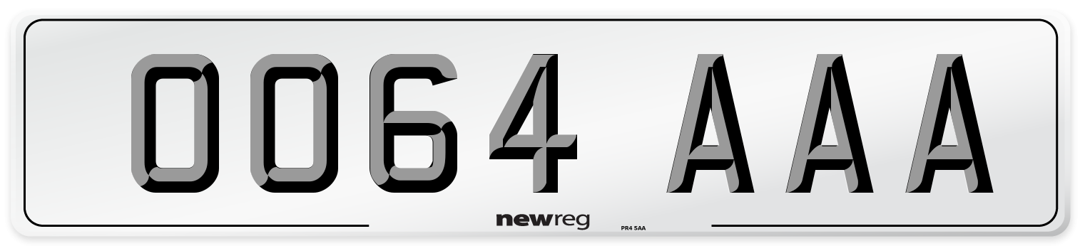 OO64 AAA Number Plate from New Reg
